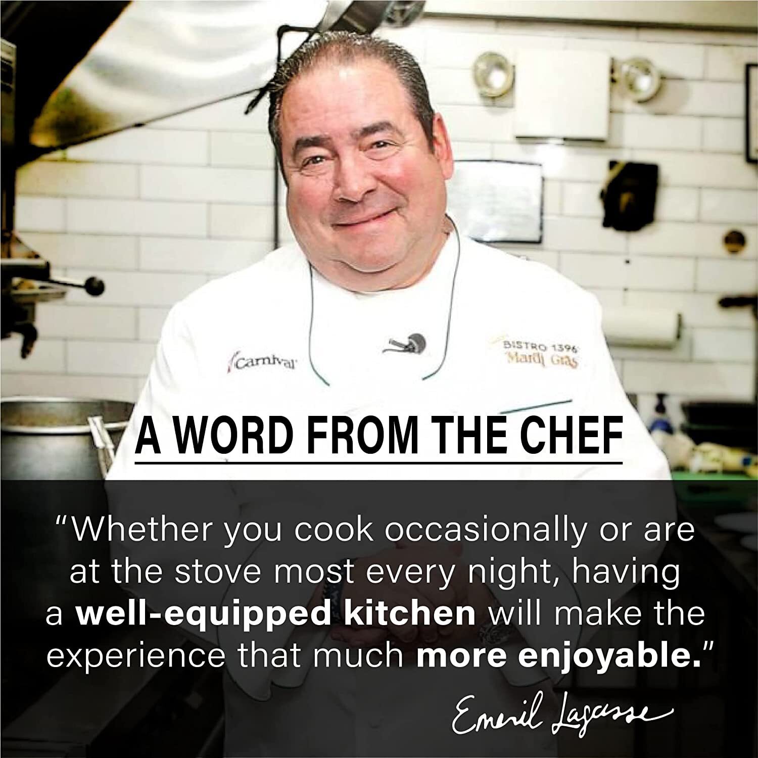 Emeril Lagasse 3Piece Gray Knives Full Tang Triple Riveted Kitchen