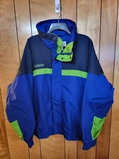 Vintage Columbia Windbreaker Jacket EXTRA LARGE XL Zip Up Colorblock Bugaboo F1