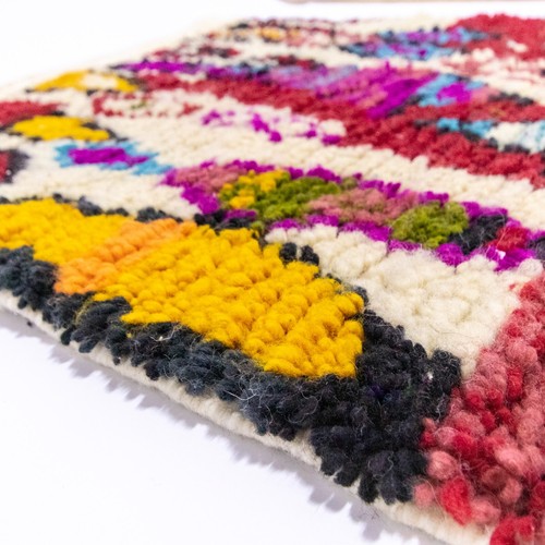 Small Moroccan Rug, Colorful Handmade wool Boho Rug for Entry Bathroom Nursery - Picture 7 of 9