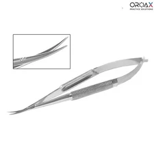 Curved Micro Spring Scissors | Eyebrow & Nail Cuticle Trimmer for Salon Use
