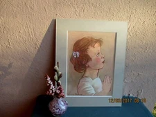 vintage illustration of girl praying by Pelagie Doane 1941