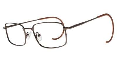 MODERN OPTICAL TED MEN'S EYEGLASSES 54-19-170 BROWN W/ CABLE TEMPLES & SOFT CASE