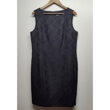Laura Scott Mini Dress Women Plus Size 16 Black Floral Sleeveless Cocktail