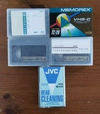 4 Memorex VHS-C Camcorder Compact Video Cassette Tapes JVC Head Cleaning Tape