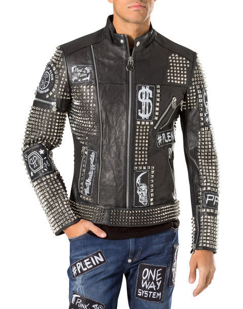 philipp plein lederjacke männer