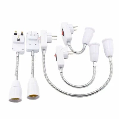 Adattatore presa E27 prolunga flessibile portalampada lampadina con interruttore on/off