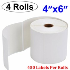 4 Rolls 4x6 Direct Thermal Shipping Labels 450/roll For Zebra 2844 ZP450 Eltron