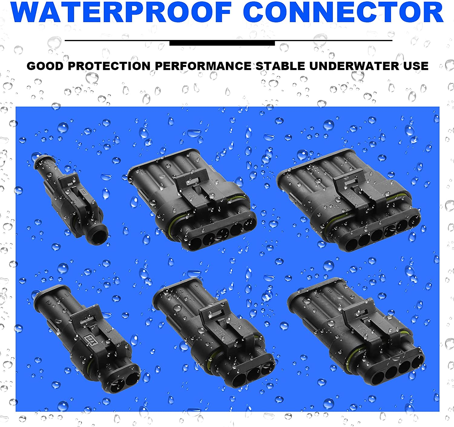 1004PCS Waterproof Automotive Electrical Connector Plug Kit 1/2/3/4/5/6