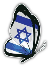 Israel Flag Butterfly Car Bumper Sticker Decal