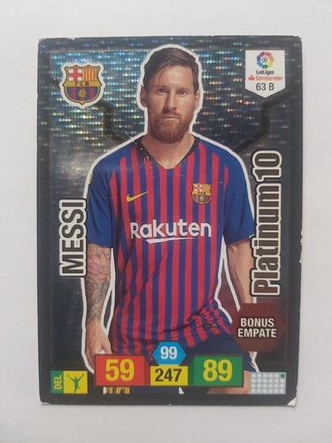 CARD ADRENALYN XL 2018-19 No. 63 B PLATINUM 10 MESSI FC BARCELONA