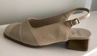 Jenny by Ara Size 8 Wide 2-Tone Light Taupe Leather Closed Toe Slingback Heels — photo 3