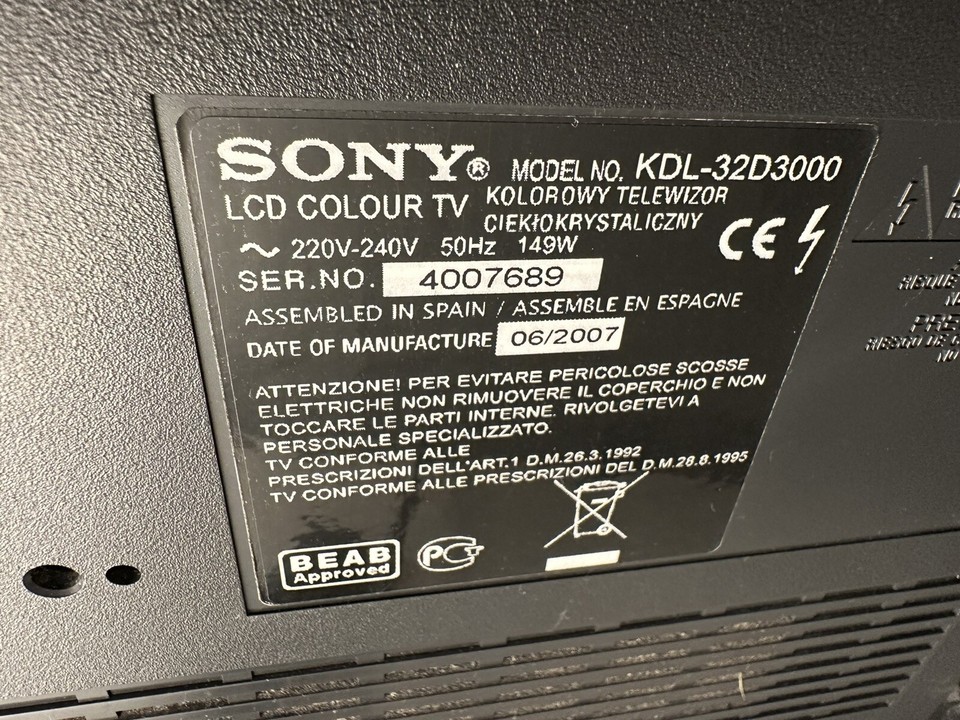 SimplyAll Telecomando Ricambio Per TV Sony KDL-32V4000, Sostituzione Diretta, Nessuna Programmazione - 3