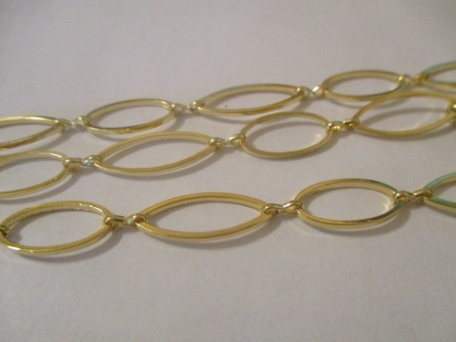 9 Ft Hand Made Gold Plated Brass Chain Links 20 & 16 mm Beautiful Quality + GPO - Picture 2 of 4