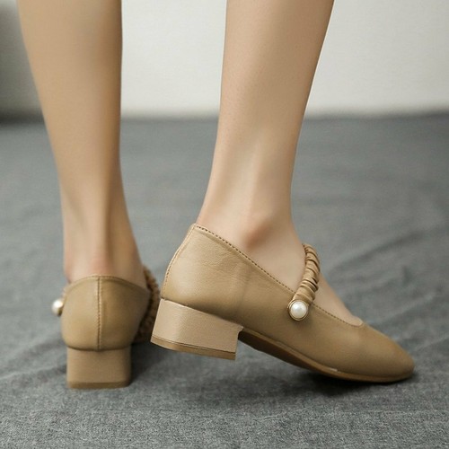 Womens Ladies Casual Flats Strap Work Dress Pump Size Block Heel Mary Jane Shoes - Picture 6 of 15