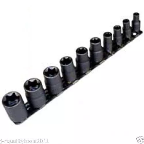11PCS Star Driver Socket Set Hex Torx Torq Torque E4 to E18 Bits External Female