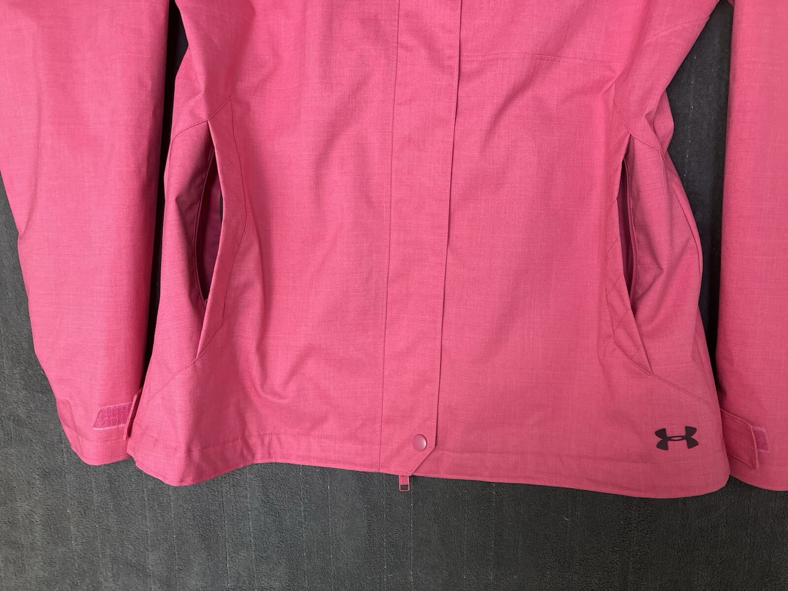 Under Armour Jacket Women’s Large Pink Full Zip Lined Rain Windbreaker Coat thumbnail 4