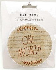 NIP Rae Dunn Baby Milestone Discs Hello World 1 Month to 1 Year Old 13 Pc