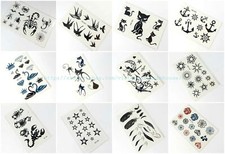 12 sheets tiny micro tattoo finger face ear wrist neck temporary tattoo