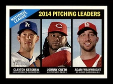 2015 Topps Heritage #223 (Adam Wainwright / Clayton Kershaw / Johnny Cueto)
