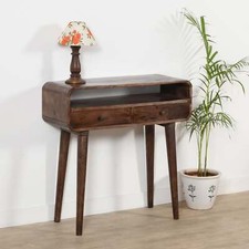 Datarola Dark Mango Wood Console Table With 2 Drawers for Living Room / Bedroom