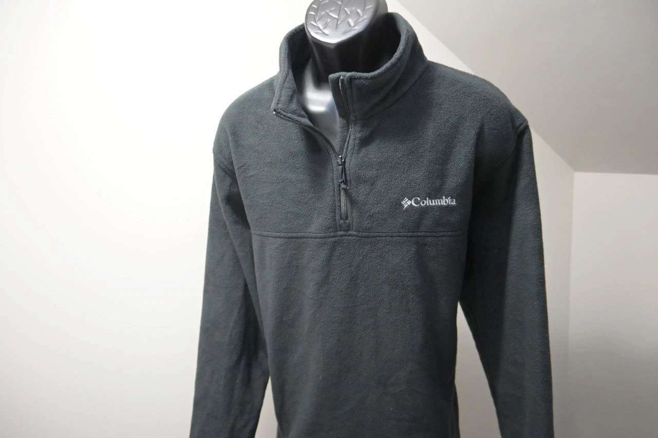 Columbia 1/4 Zip Fleece Jacket Hiking Camp Sweater Black Mens Size 2XL XXL