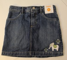 NEW Gymboree Elephant -Adj Waist - Girls Sz 6 Jean Skirt / Skort