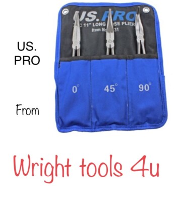 US PRO Tools 275mm Long Nose Pliers Set - Blue (Pack Of 3 - Foto 4