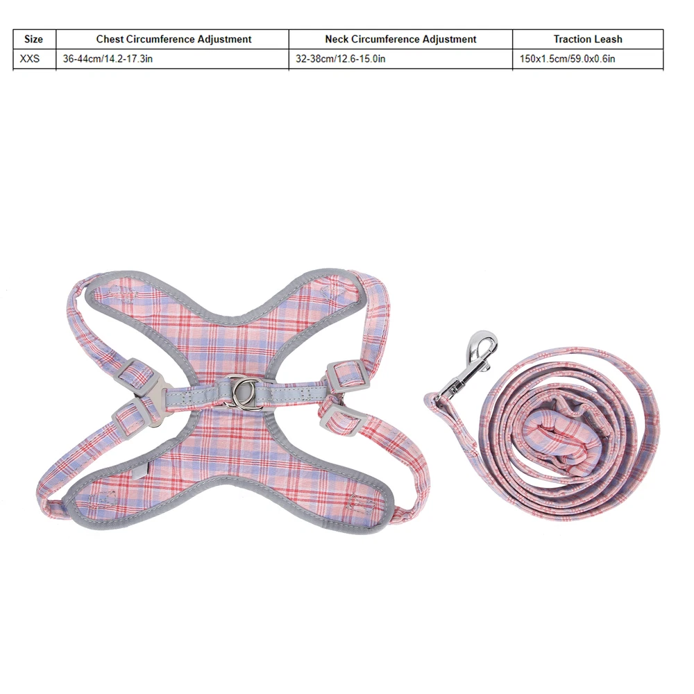 Dog Harness Leash Set Pet Reflective Training Vest Adjustable Chest Collar S AD5