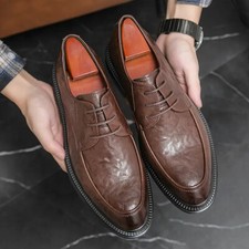 Men's Pointed Toe Lace Up Formal Dress Shoes Business Faux Leather Evening Party