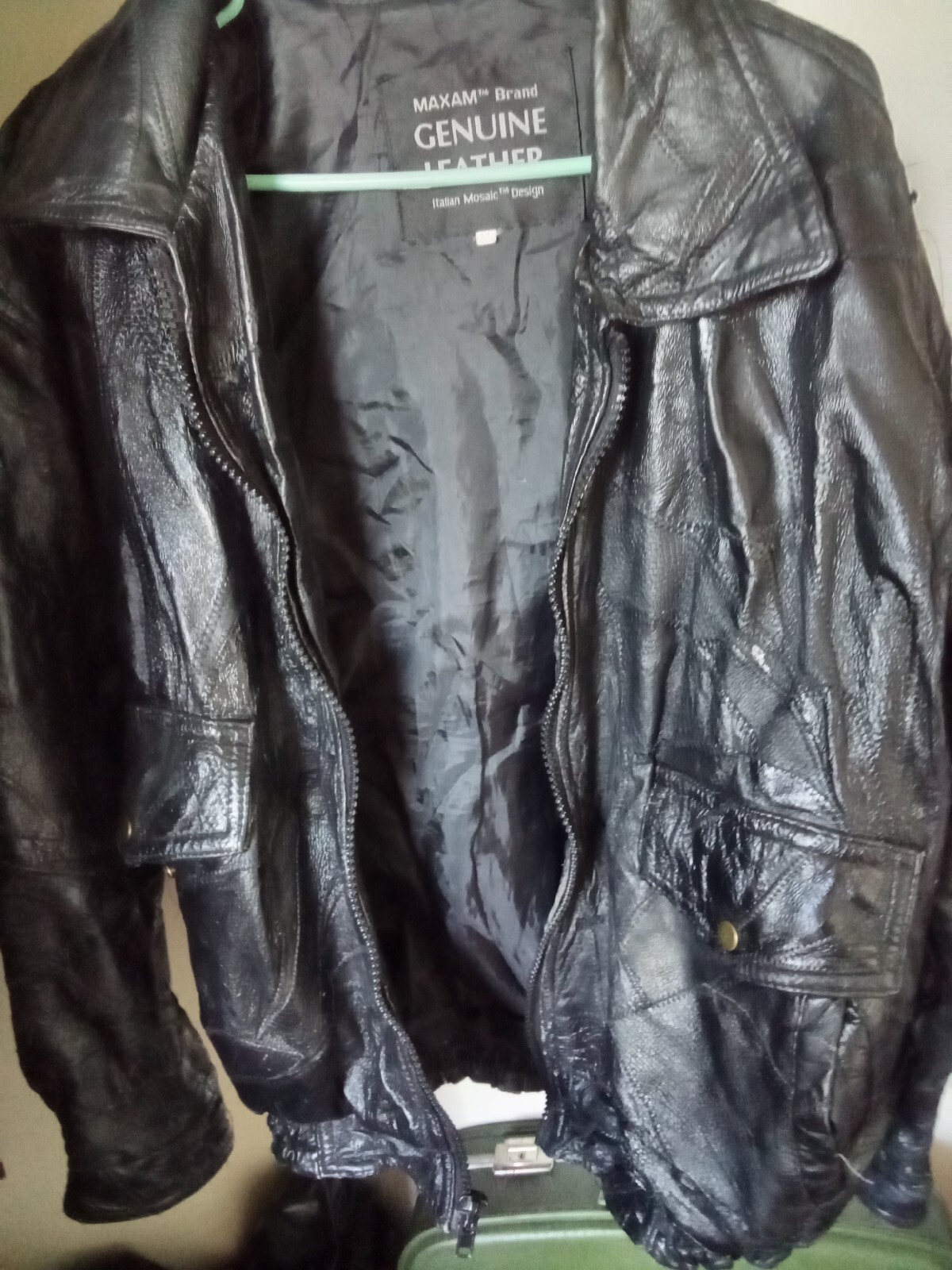 original patchwork Leather biker Jacket - image 1