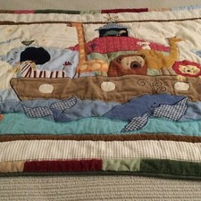 Noah Ark Baby Quilt Wall Hanging Multaicolor 43.5 In X34.5 In