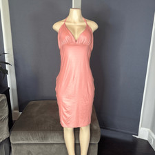 Women’s Pink Halter Neck BodyCon Summer Party Dress Size L NWOT