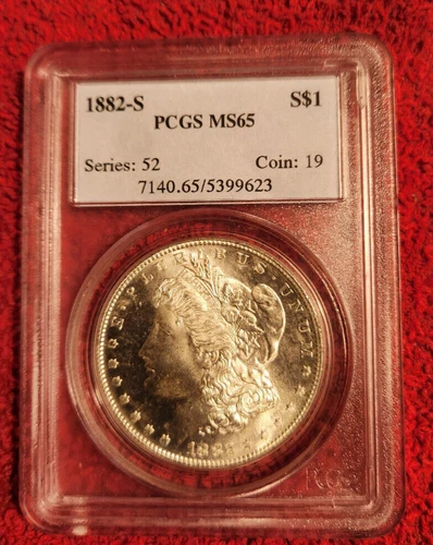1882 s Morgan silver dollar PCGS MS 65