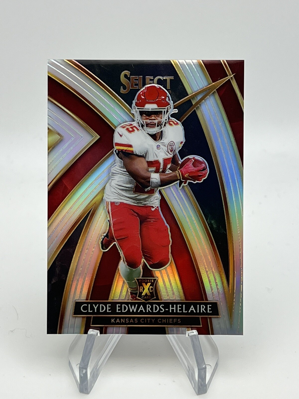 2019 Panini Select Clyde Edwards Helaire XRC Silver Prizm RC Chiefs SP
