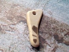 Drilled Sea Pottery Shard USA Eastern Shore Maryland Chesapeake Bay DP09