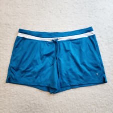 Danskin Now Retro Running Shorts L 12-14 Blue Pockets Breathable Sports Summer