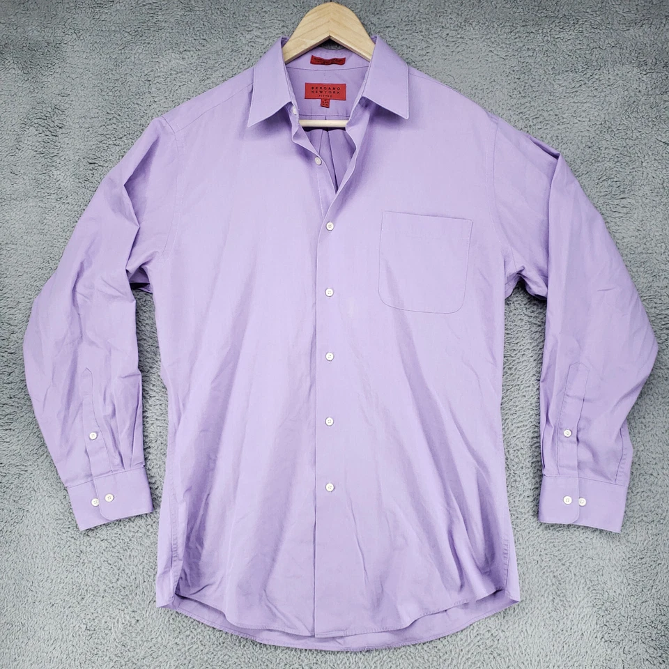 Camisa Oxford Bergamo New York Para Hombres M Púrpura Ajustada con Botones Foto 2 de 4