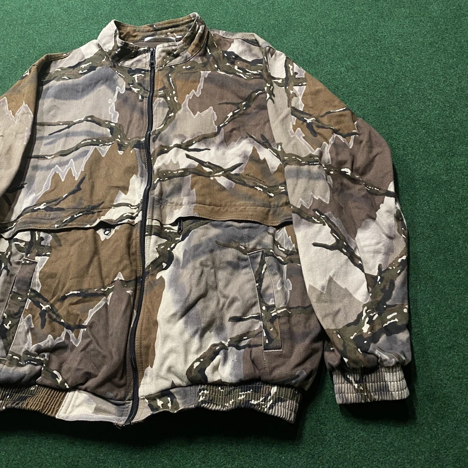 Винтажный хищник камуфляжная куртка мужская XL коричневый камуфляж охоты полный молнии пальто США - Изображение 2 из 4