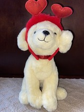 FAO Schwarz Sparklers Plush Yellow Labrador Dog Stuffed Animal  Headband EUC