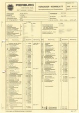 Einstelldaten Datenblatt Ersatzteilliste BMW 316 Solex 32 DIDTA Vergaser E17564