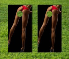 Butt Sexy Butthole Woman Thong Decal Toss Bag Game Laminated Wrap Cornhole Board