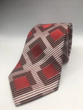 Steven Land Big Knot Red Geometric Triangle Men's Tie.
