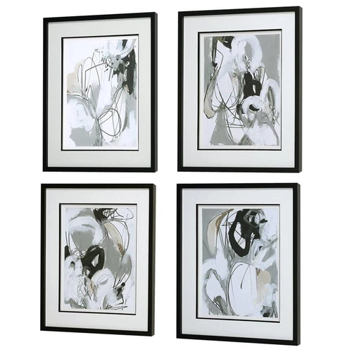 Uttermost Tangled Threads Abstract Framed Prints in Multi-Color (Set of 4) - Picture 2 of 5