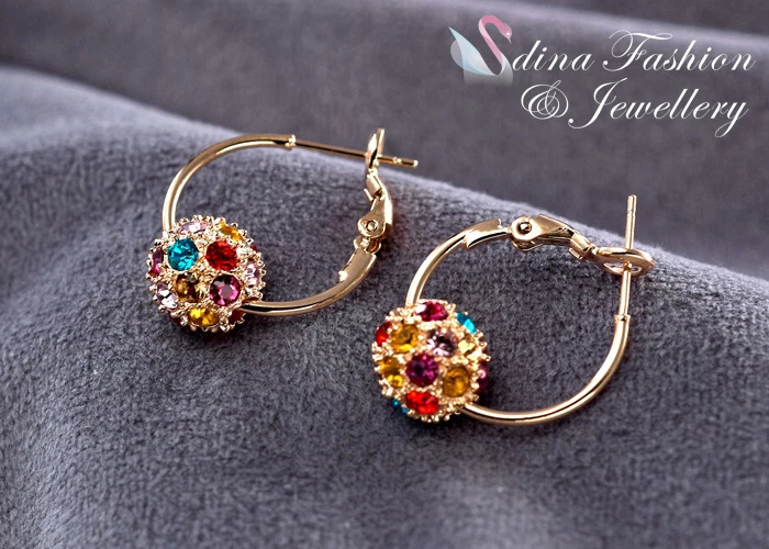 Crystal ball 2024 hoop earrings