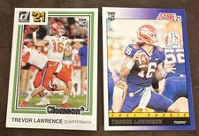 Trevor Lawrence 2021 Rookie Cards (1) 2021 Donruss (1) 2021 Score Jaguars