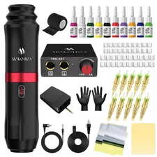 Tattoo Gun Kit for Beginners-Friendly,Professional needle Cartridge&Ink,Rotar...