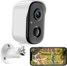 2K Wireless Outdoor Security Camera, Battery Powered WiFi CCTV with AI