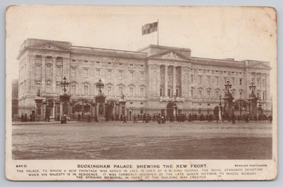RPPC Buckingham Palace New Front London Royal Residence 1913 Beagles Topographie