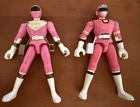 Vintage Bandai Power Rangers Lot of 2 - Pink Ranger Kimberly 1996 1997 - 4.5”