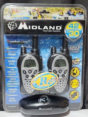 Midland GXT900VP4 42-Channel Two-Way Radios H2O Waterproof Value Pack NEW SEALED